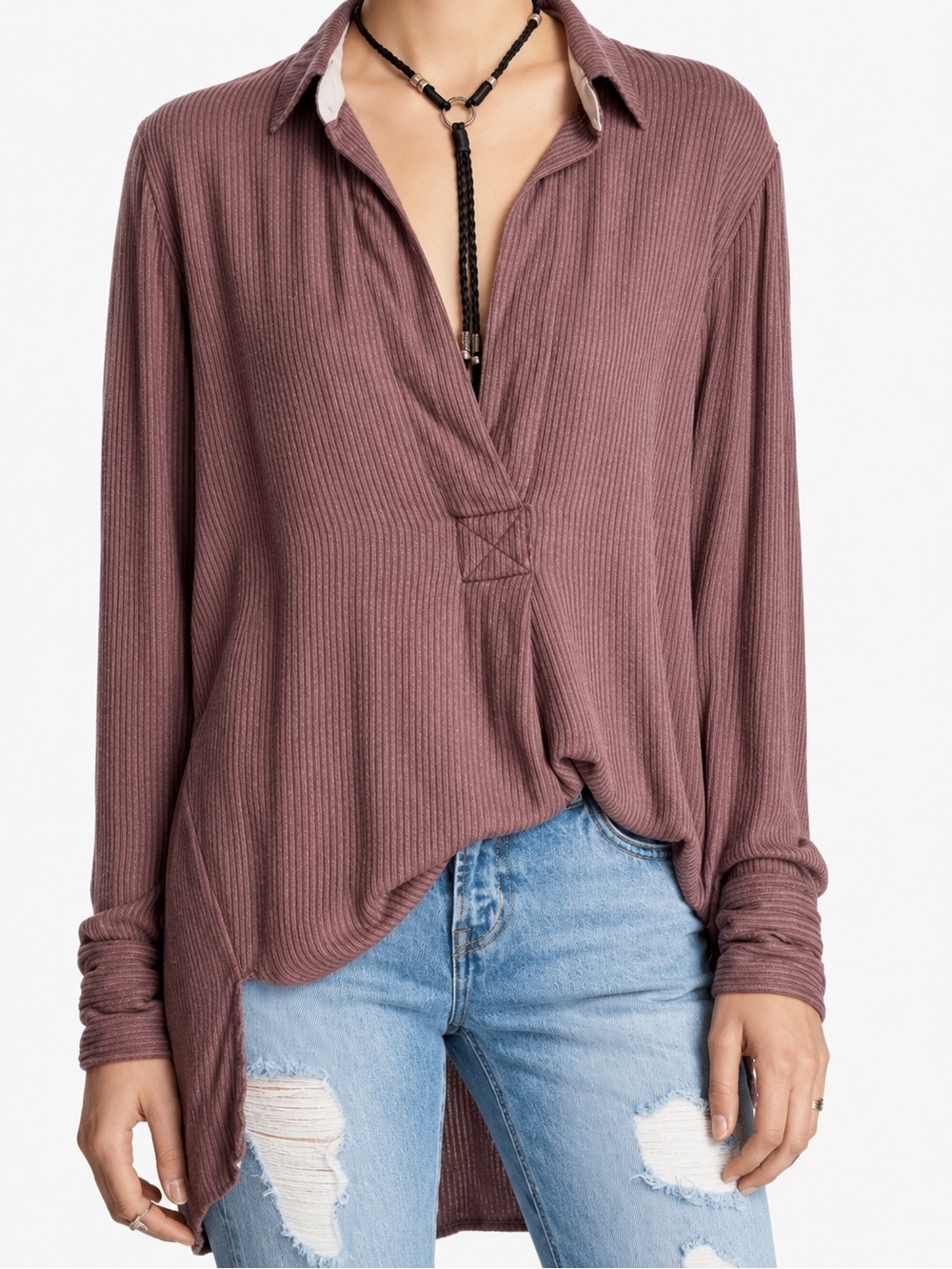 Free People On The Road longline top, medium